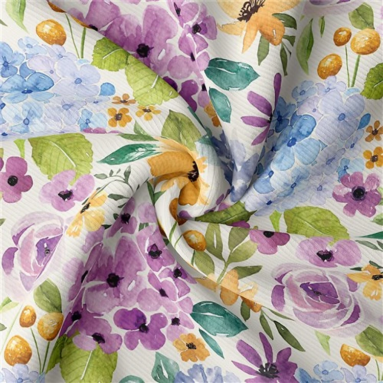 Floral Rib Knit Fabric, RBK1640 & Get a Free $89.99 Embroidery Bundle