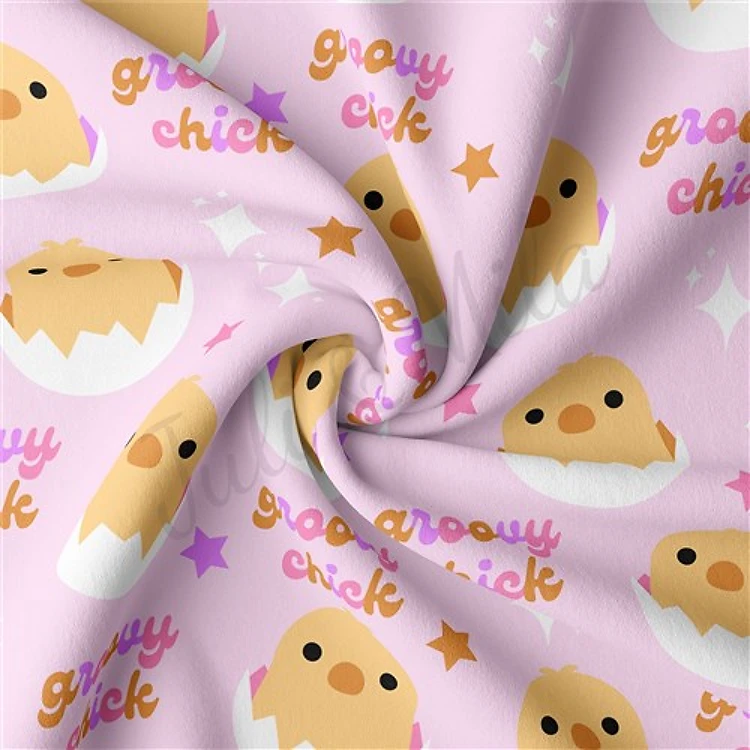 Easter Double Brushed Polyester Fabric Jersey Stretchy Soft Polyester Stretch Fabric