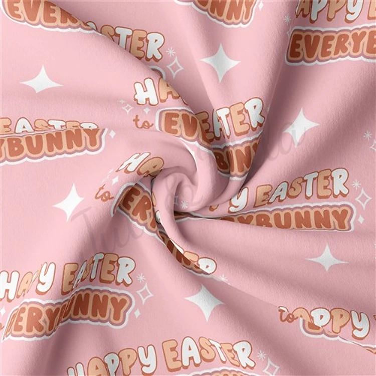 Easter Double Brushed Polyester Fabric Jersey Stretchy Soft Polyester Stretch Fabric