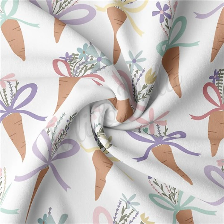 Easter Double Brushed Polyester Fabric Jersey Stretchy Soft Polyester Stretch Fabric