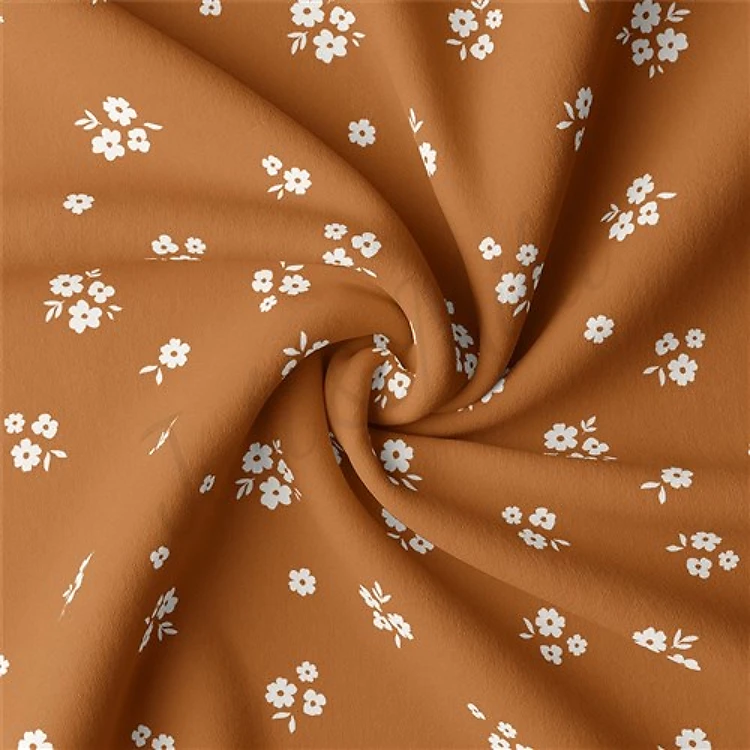 Floral Double Brushed Polyester Fabric Jersey Stretchy Soft Polyester Stretch Fabric