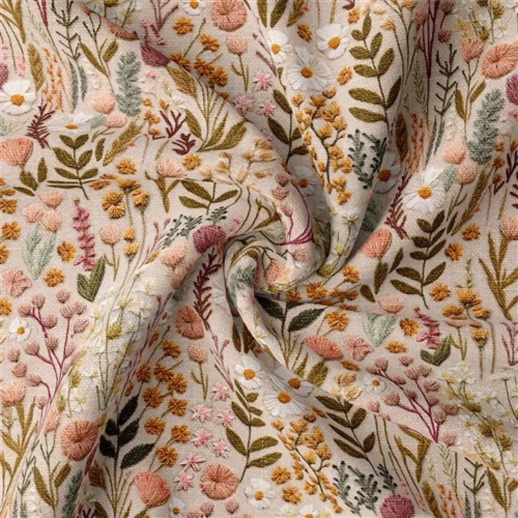 Floral Double Brushed Polyester Fabric Jersey Stretchy Soft Polyester Stretch Fabric