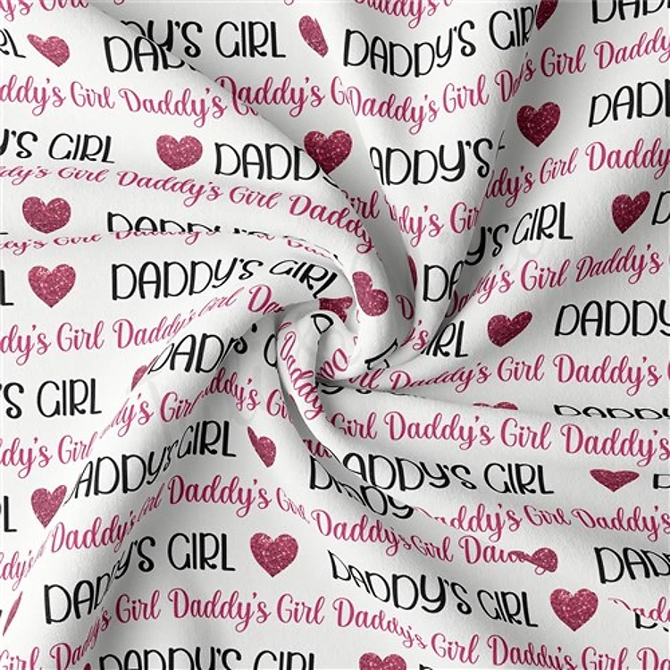 Daddy's Girl Double Brushed Polyester Fabric Jersey Stretchy Soft Polyester Stretch Fabric
