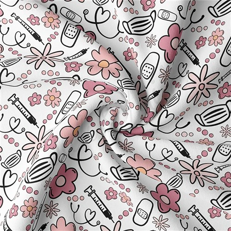 Nurse Double Brushed Polyester Fabric Jersey Stretchy Soft Polyester Stretch Fabric