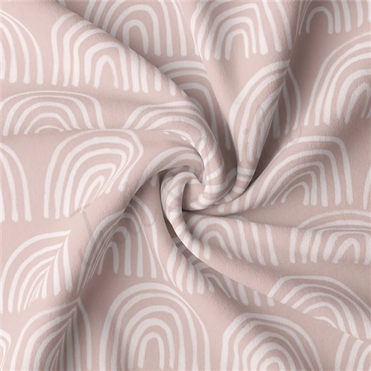Rainbow Double Brushed Polyester Fabric Jersey Stretchy Soft Polyester Stretch Fabric