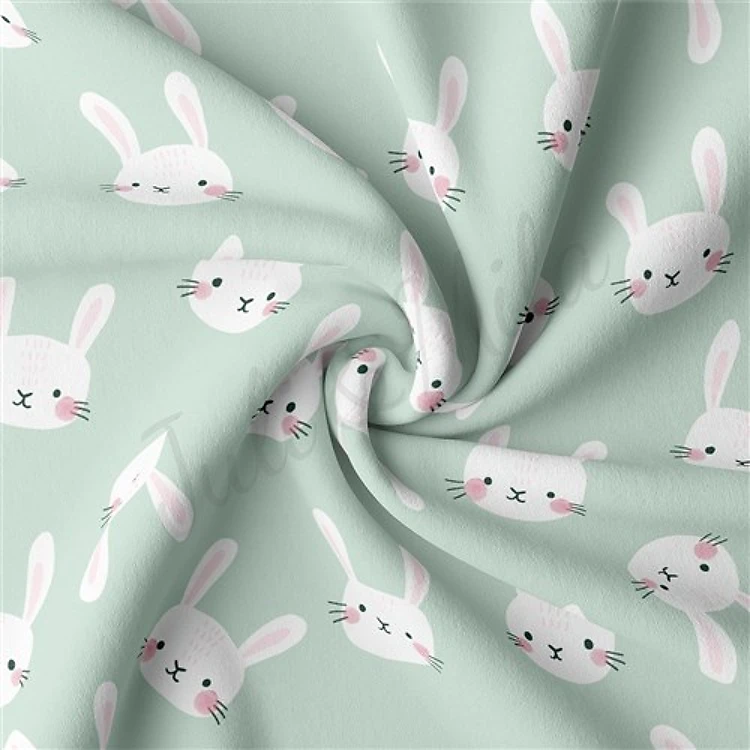 Easter Double Brushed Polyester Fabric Jersey Stretchy Soft Polyester Stretch Fabric