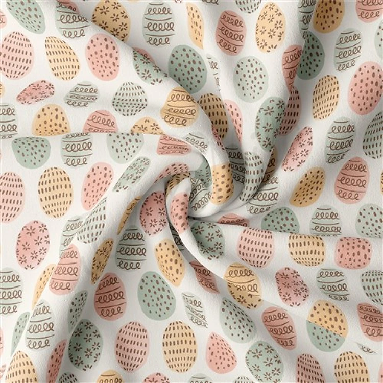 Easter Double Brushed Polyester Fabric Jersey Stretchy Soft Polyester Stretch Fabric