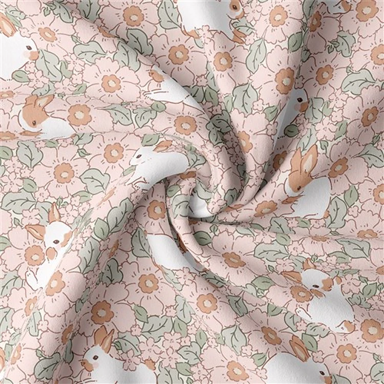 Easter Double Brushed Polyester Fabric Jersey Stretchy Soft Polyester Stretch Fabric