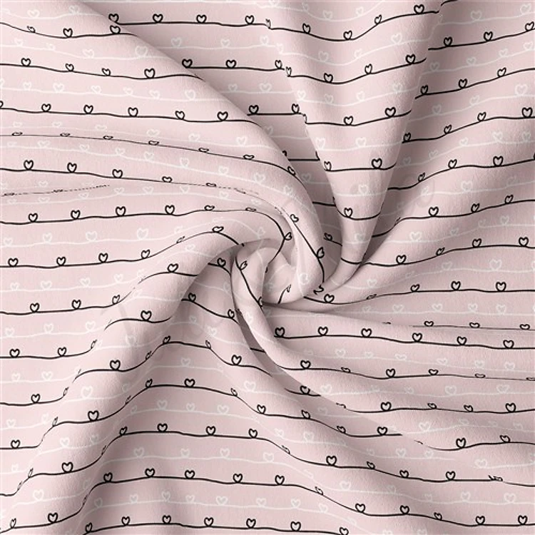 Valentine's Day Double Brushed Polyester Fabric Jersey Stretchy Soft Polyester Stretch Fabric