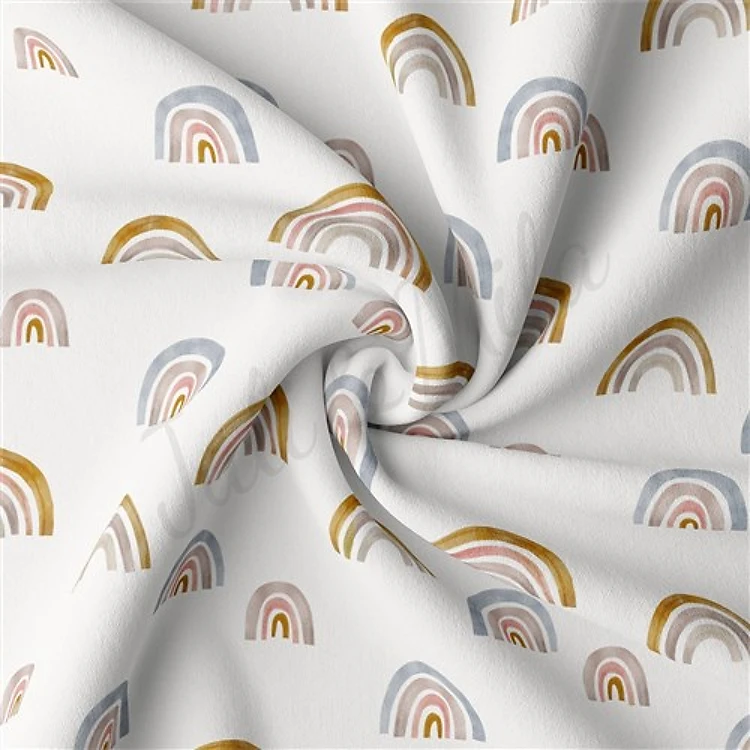 Rainbow Double Brushed Polyester Fabric Jersey Stretchy Soft Polyester Stretch Fabric