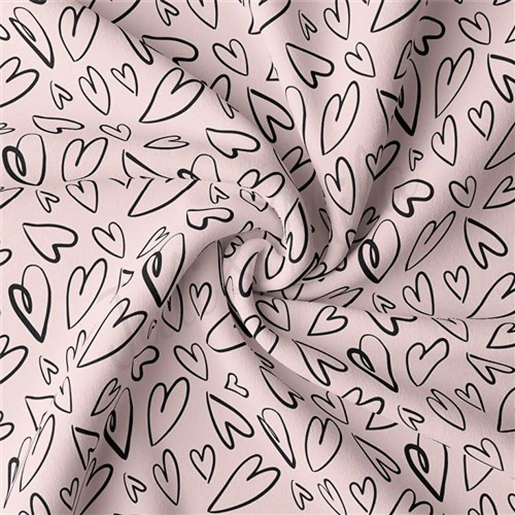 Valentine's Day Double Brushed Polyester Fabric Jersey Stretchy Soft Polyester Stretch Fabric