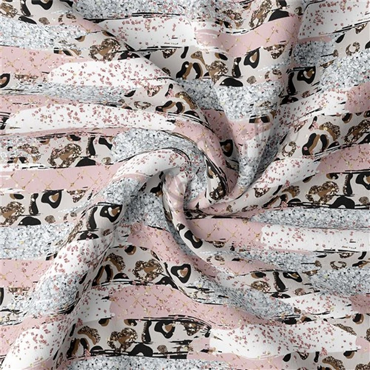 BrushStrokes5 Double Brushed Polyester Fabric Jersey Stretchy Soft Polyester Stretch Fabric