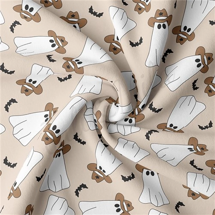 halloween ghosts fall Double Brushed Polyester Fabric Jersey Stretchy Soft Polyester Stretch Fabric