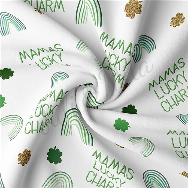 St. Patrick's Day Double Brushed Polyester Fabric Jersey Stretchy Soft Polyester Stretch Fabric