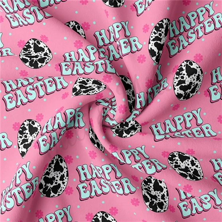 Easter Double Brushed Polyester Fabric Jersey Stretchy Soft Polyester Stretch Fabric