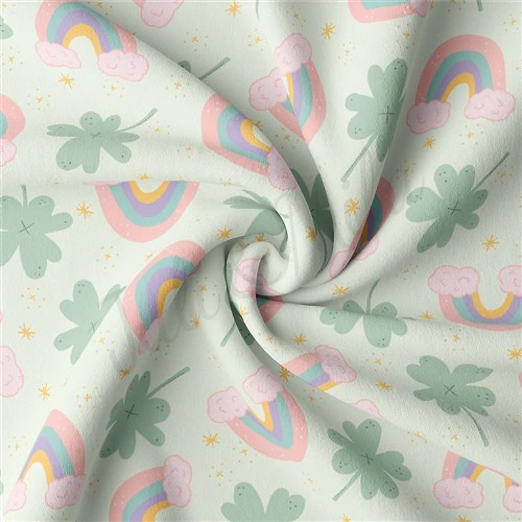 St. Patrick's Day Double Brushed Polyester Fabric Jersey Stretchy Soft Polyester Stretch Fabric