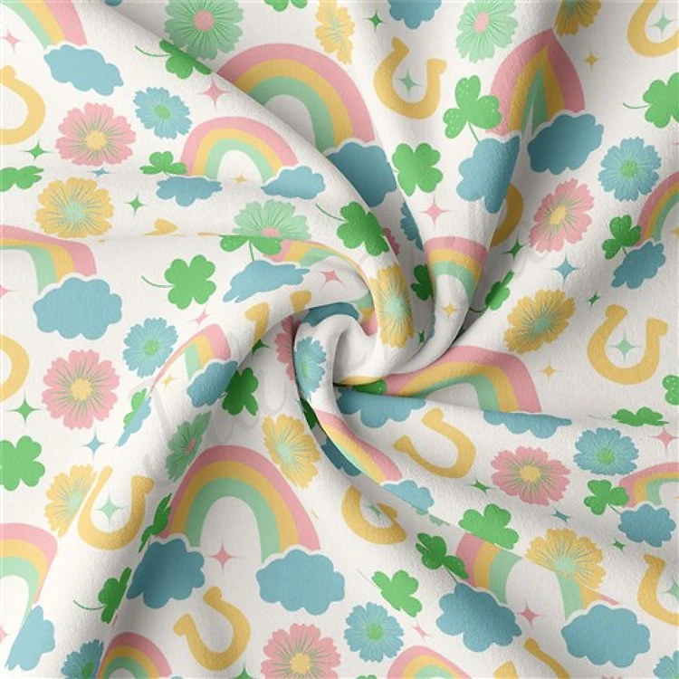St. Patrick's Day Double Brushed Polyester Fabric Jersey Stretchy Soft Polyester Stretch Fabric