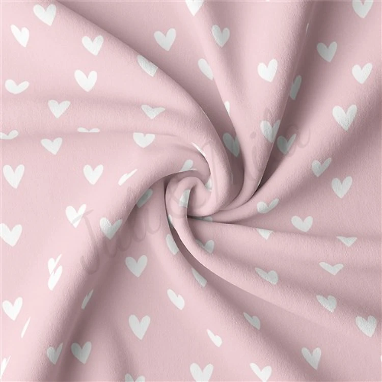 Valentine's Day Double Brushed Polyester Fabric Jersey Stretchy Soft Polyester Stretch Fabric
