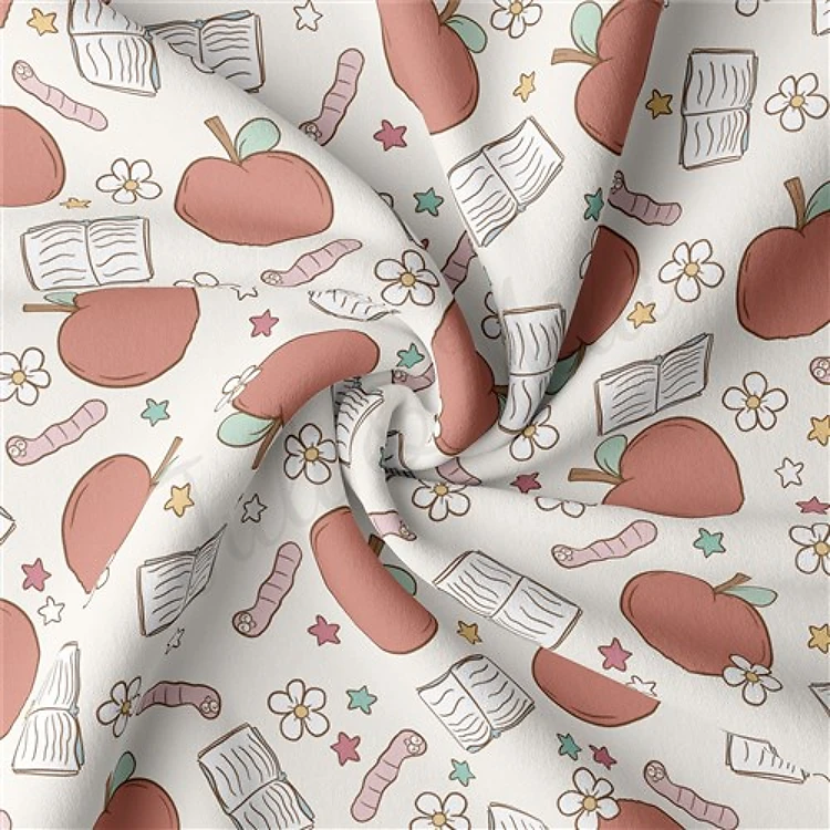 Back to School Double Brushed Polyester Fabric Jersey Stretchy Soft Polyester Stretch Fabric