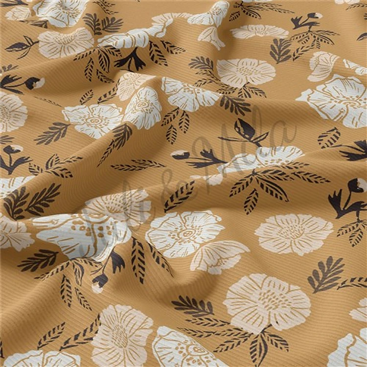 Rib Knit Fabric, floral55 & Get a Free $89.99 Embroidery Bundle