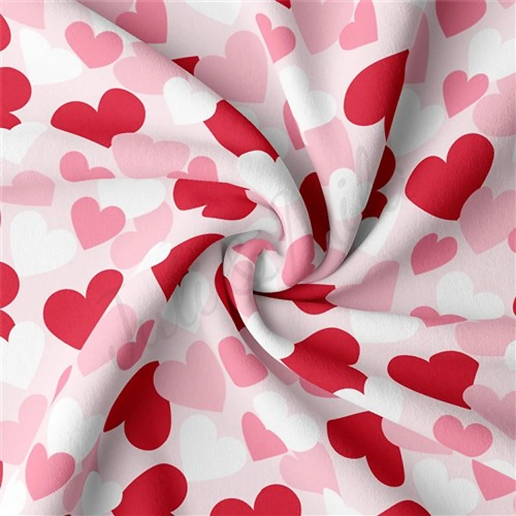 Valentine's Day Double Brushed Polyester Fabric Jersey Stretchy Soft Polyester Stretch Fabric