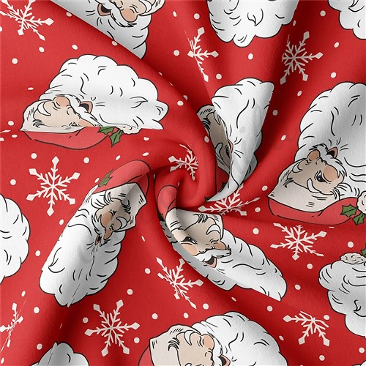 Christmas Double Brushed Polyester Fabric Jersey Stretchy Soft Polyester Stretch Fabric