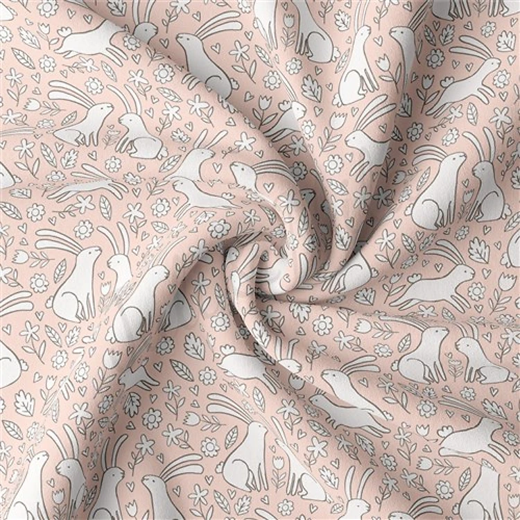 Easter Double Brushed Polyester Fabric Jersey Stretchy Soft Polyester Stretch Fabric