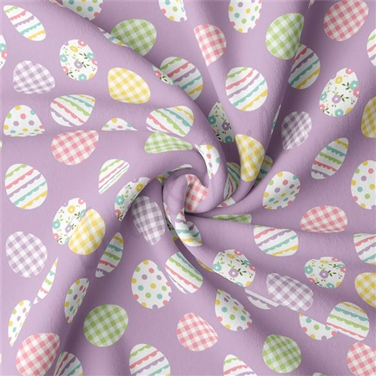 Easter Double Brushed Polyester Fabric Jersey Stretchy Soft Polyester Stretch Fabric