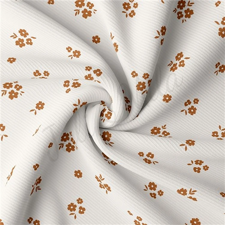 Floral Rib Knit Fabric, RBK2202 & Get a Free $89.99 Embroidery Bundle