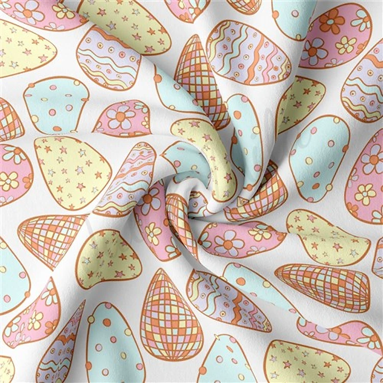 Easter Double Brushed Polyester Fabric Jersey Stretchy Soft Polyester Stretch Fabric
