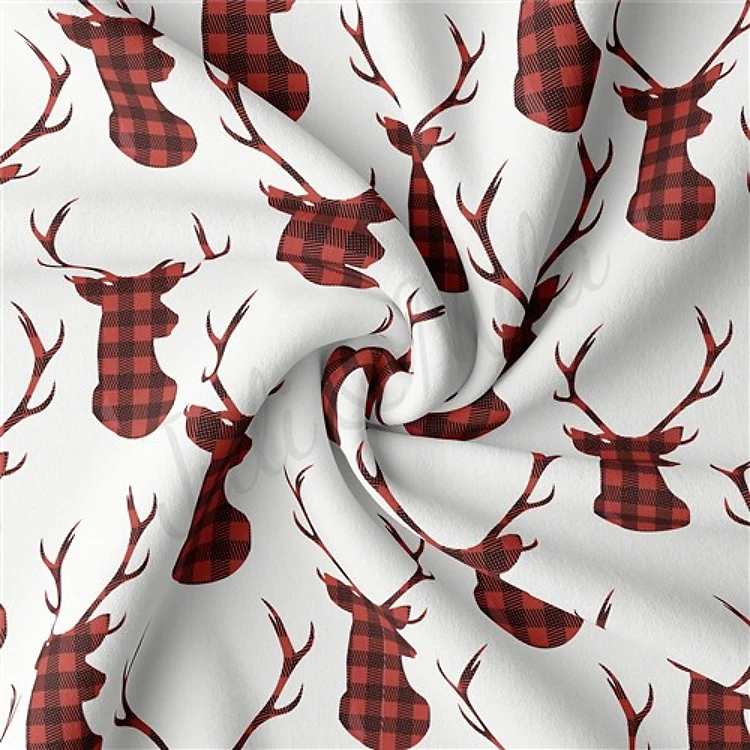 Christmas Double Brushed Polyester Fabric Jersey Stretchy Soft Polyester Stretch Fabric