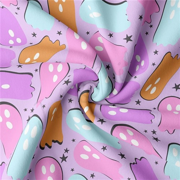 halloween Double Brushed Polyester Fabric Jersey Stretchy Soft Polyester Stretch Fabric