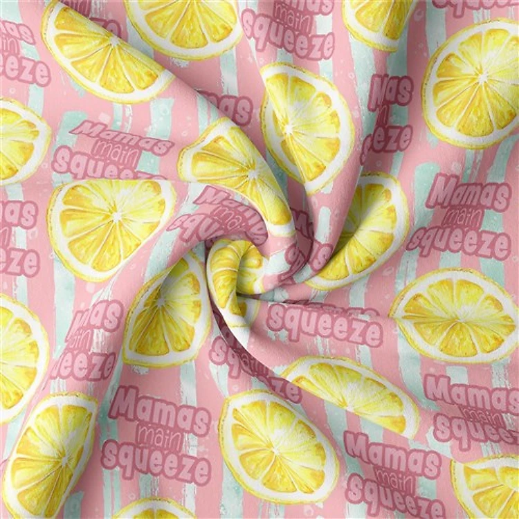 Mama's Main Squeeze Double Brushed Polyester Fabric Jersey Stretchy Soft Polyester Stretch Fabric