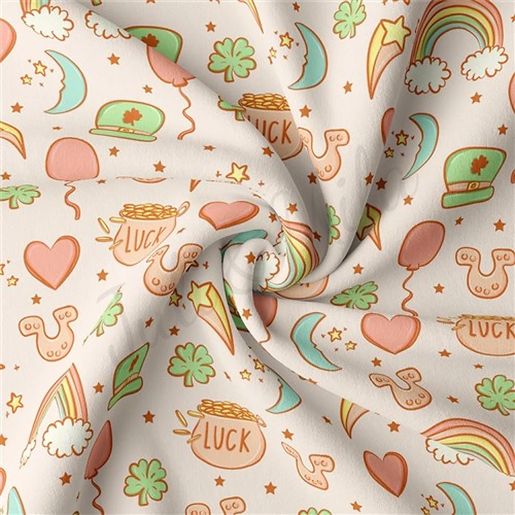 St. Patrick's Day Double Brushed Polyester Fabric Jersey Stretchy Soft Polyester Stretch Fabric
