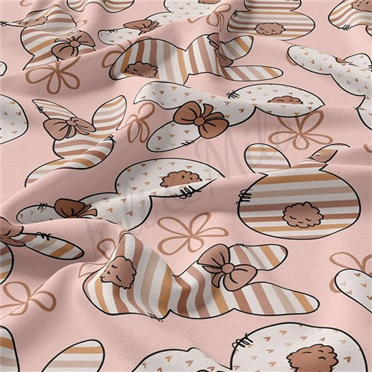 Easter Double Brushed Polyester Fabric Jersey Stretchy Soft Polyester Stretch Fabric