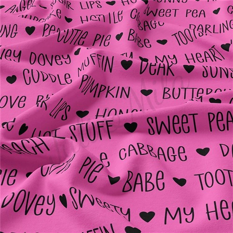Valentine's Day Double Brushed Polyester Fabric Jersey Stretchy Soft Polyester Stretch Fabric