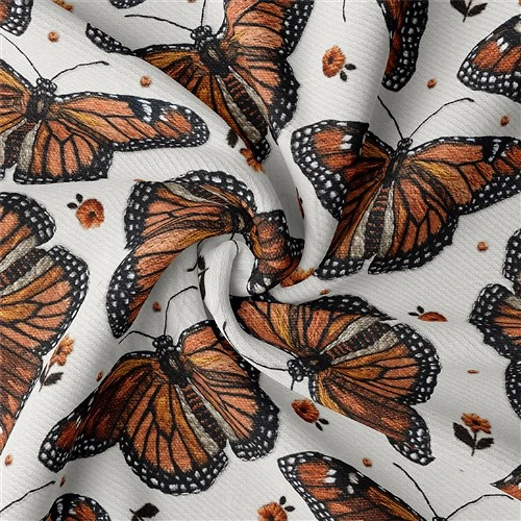 Butterflies Rib Knit Fabric, RBK1978 & Get a Free $89.99 Embroidery Bundle