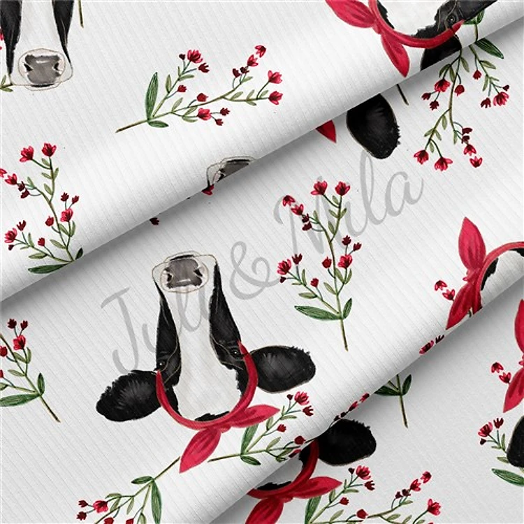 Rib Knit Fabric, Cow & Get a Free $89.99 Embroidery Bundle