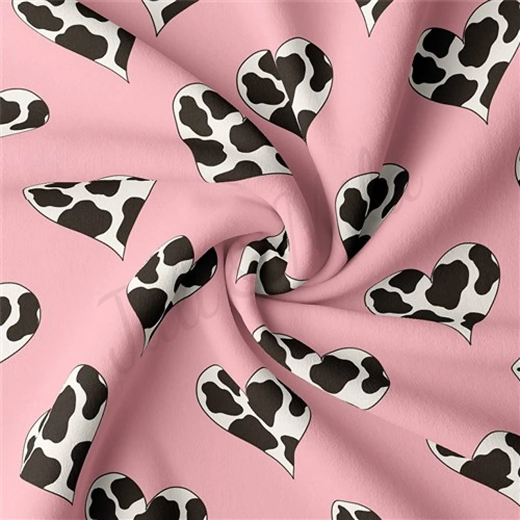 Valentine's Day Double Brushed Polyester Fabric Jersey Stretchy Soft Polyester Stretch Fabric