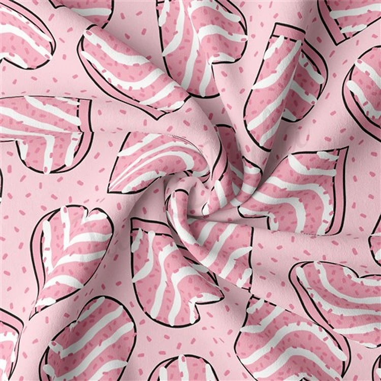 Valentine's Day Double Brushed Polyester Fabric Jersey Stretchy Soft Polyester Stretch Fabric