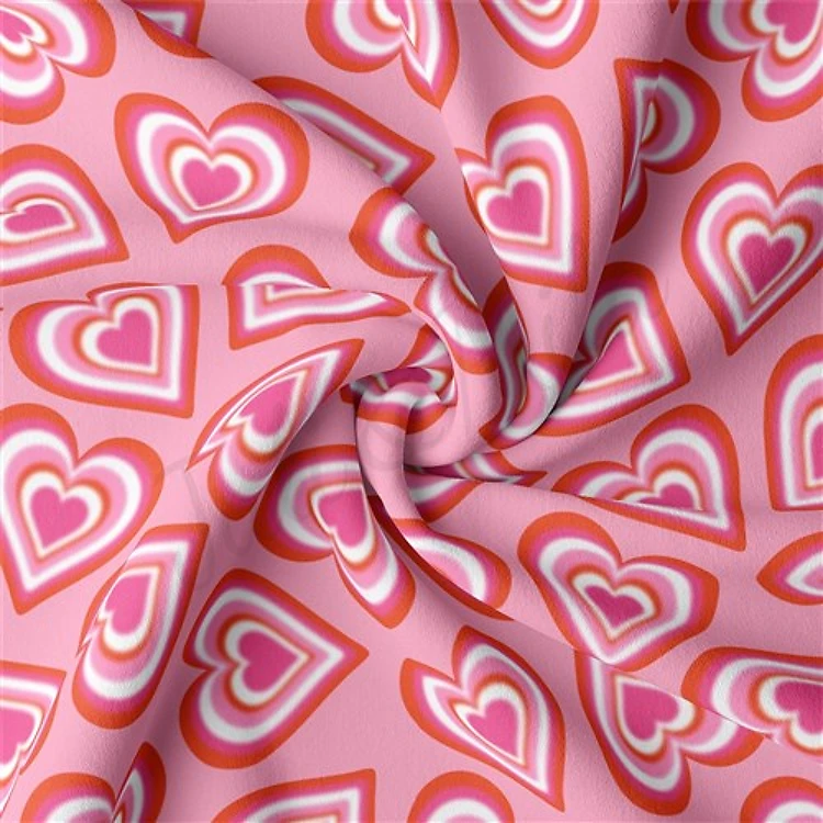 Valentine's Day Double Brushed Polyester Fabric Jersey Stretchy Soft Polyester Stretch Fabric