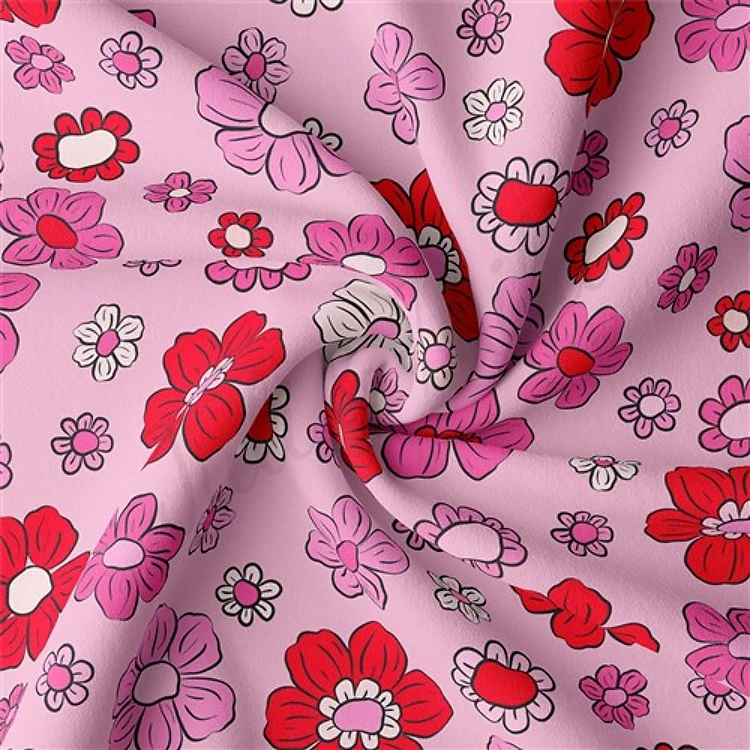 Valentine's Day Double Brushed Polyester Fabric Jersey Stretchy Soft Polyester Stretch Fabric