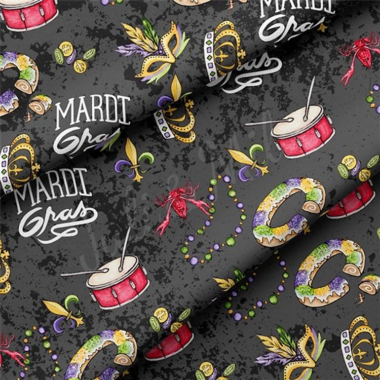 Mardi Gras Double Brushed Polyester Fabric Jersey Stretchy Soft Polyester Stretch Fabric