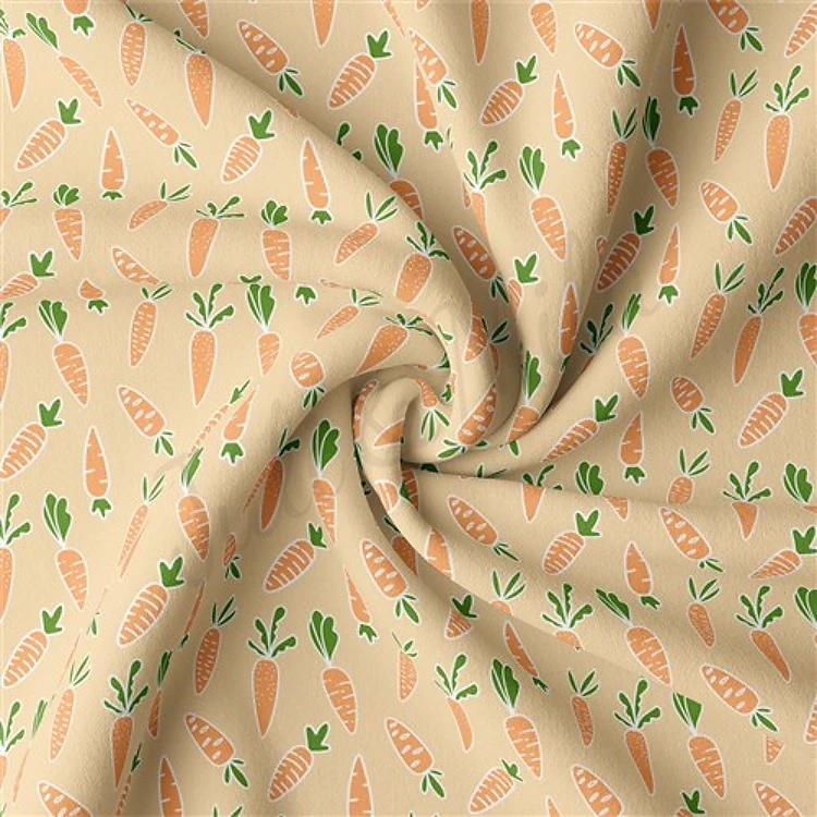 Easter Double Brushed Polyester Fabric Jersey Stretchy Soft Polyester Stretch Fabric