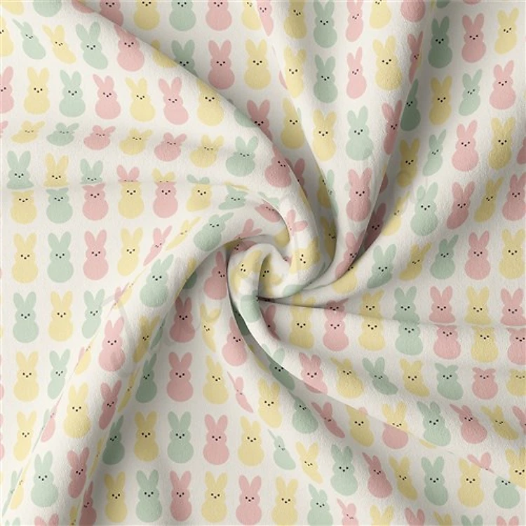 Easter Double Brushed Polyester Fabric Jersey Stretchy Soft Polyester Stretch Fabric