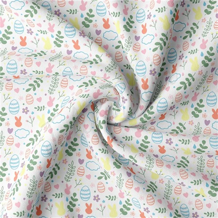 Easter Double Brushed Polyester Fabric Jersey Stretchy Soft Polyester Stretch Fabric