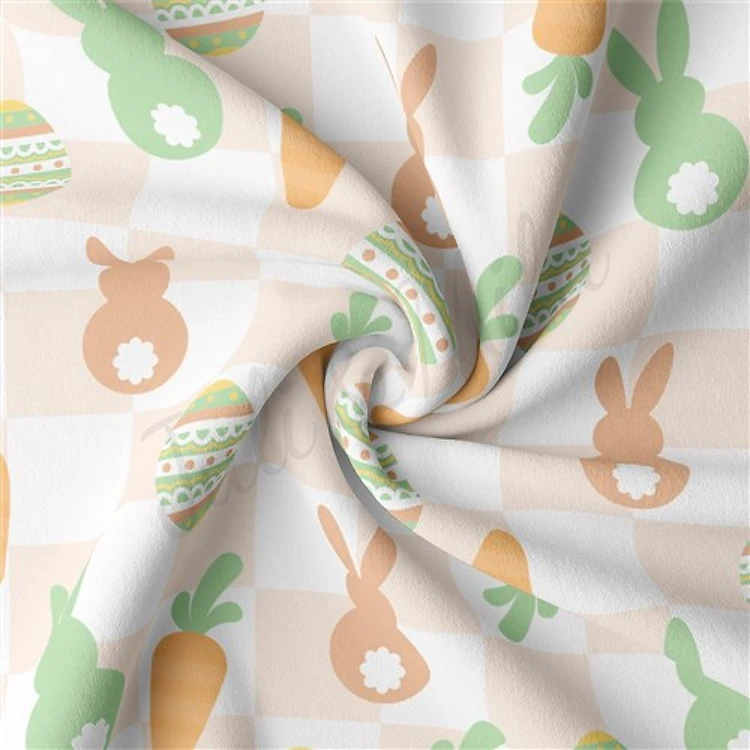 Easter Double Brushed Polyester Fabric Jersey Stretchy Soft Polyester Stretch Fabric