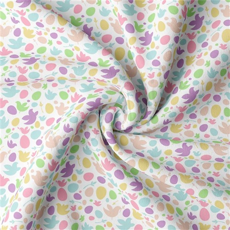 Easter Double Brushed Polyester Fabric Jersey Stretchy Soft Polyester Stretch Fabric