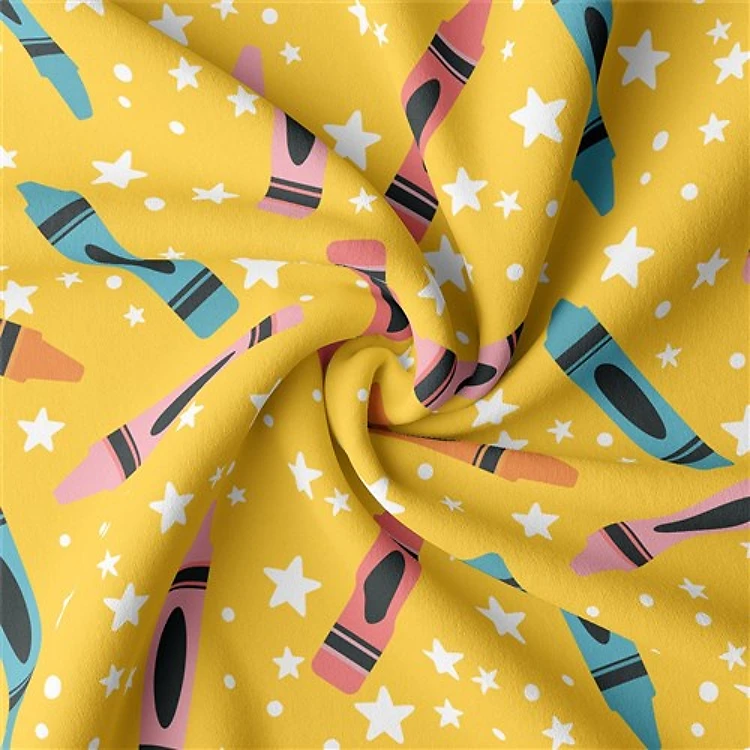 Back to School Double Brushed Polyester Fabric Jersey Stretchy Soft Polyester Stretch Fabric