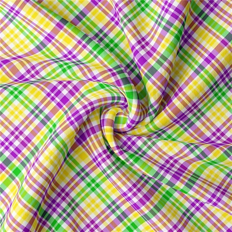 Mardi Gras Double Brushed Polyester Fabric Jersey Stretchy Soft Polyester Stretch Fabric